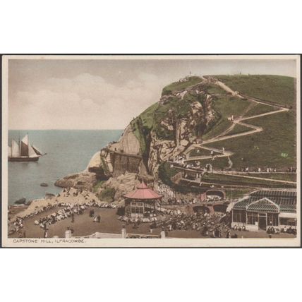 Capstone Hill, Ilfracombe, Devon, c.1940s - Emil Pinkau Postcard