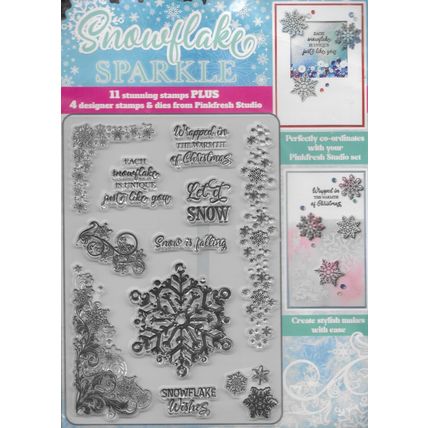 Snowflake Sparkle Stamp Set. Stamping Cardmaking Scrapbooking Crafts