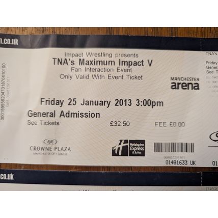 TNA wrestling MAXIMUM IMPACT V event ticket stubs bundle WWE AEW wrestle live