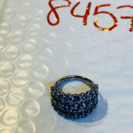 Bomb Party Sz7 BP Ring Fashion Jewelry RBP Radiant Blue Clusters Hematite Pl