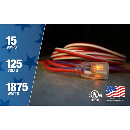 Southwire Heavy Duty Extension Cord, 100Ft, 12 Gauge, 3 Conductor, Water Resista