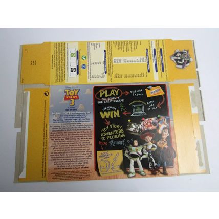 Weetabix 2010 Cereal Box Toy Story 3 empty Box only