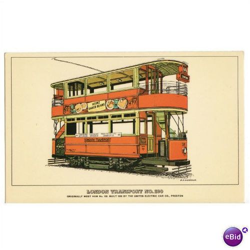 Tram Postcard LONDON Transport Tramway Car 290 West Ham 102 United Electric