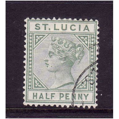 ST LUCIA 1891 SG 43 1/2d DULL GREEN FINE USED #1