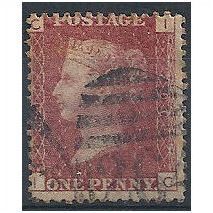 1858 SG43 1d Red Plate 200 Good/Fine Used "IC".