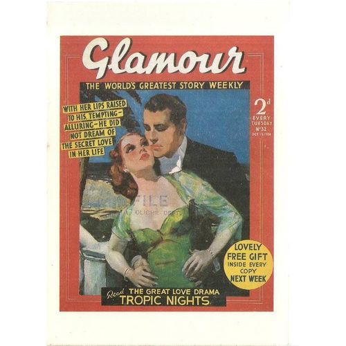 Tropic Nights GLAMOUR 1939 storypaper Camden Graphics postcard #