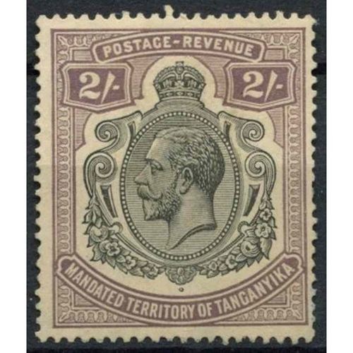 Tanganyika KGV 1927 2s Deep Purple & Black Mounted Mint MM SG 103 stamp royalty