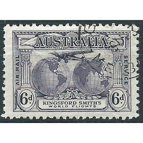 Australia 1931 SG123 6d Violet "AIR MAIL SERVICE" Fine Used .. ..