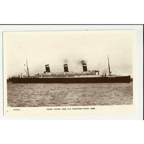 United States Lines SS LEVIATHAN Postcard by Kingsway (S.15441)