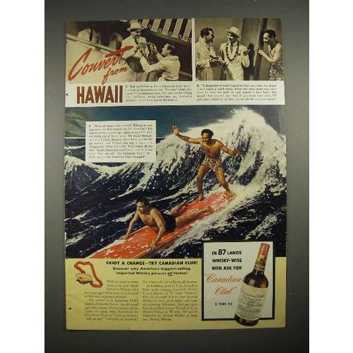1940 Canadian's Club Whiskey Ad - Convert From Hawaii