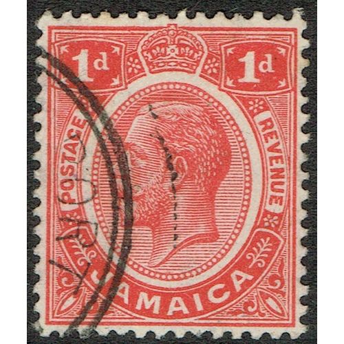 Jamaica 1912 1d Scarlet SG58a FU