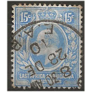 East Africa & Uganda Prot 1907 SG39 15c Bright Blue Fine Used .. ..