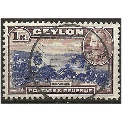 Ceylon 1935 SG378 $1 Violet-Blue & Blue Fine Used . .. .