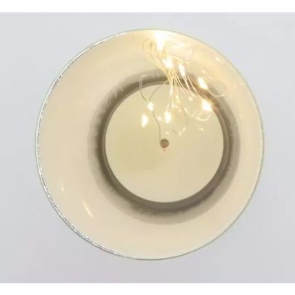 White Floral LED Lamp Small Green Background Glass 14.5 CM Gift Home Decor Light