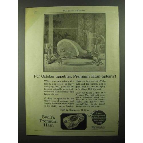 1921 Swift's Premium Ham Ad - For October Appetites
