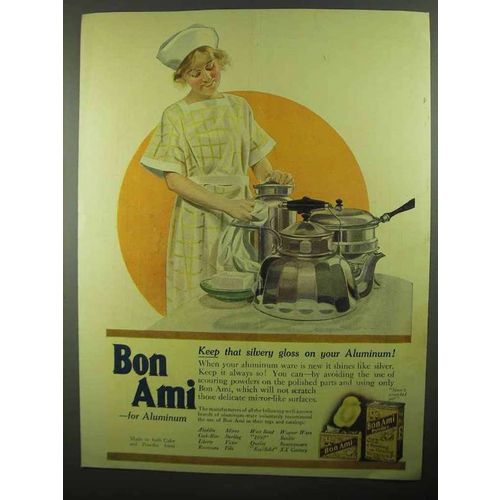 1920 Bon Ami Ad - Keep that Silvery Gloss on Aluminum