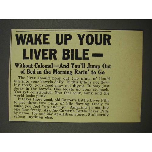 1940 Carter's Little Liver Pills Ad - Wake Up Bile