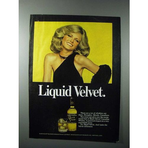 1977 Black Velvet Whisky Ad - Liquid Velvet