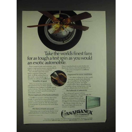 1983 Casablanca Gallery Edition Panama 5 Fan Ad