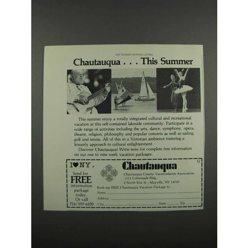 1983 Chautauqua County NY Ad - This Summer