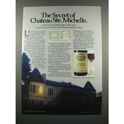 1983 Chateau Ste. Michelle Cabernet Sauvignon Wine Ad