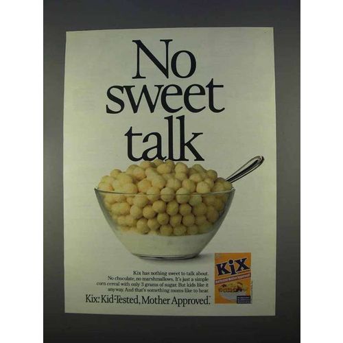 1996 General Mills Kix Cereal Ad - No Sweet Talk