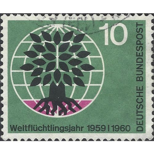 GERMANY, World Refugee Year 1959/60, green-grey 1960, 10pf