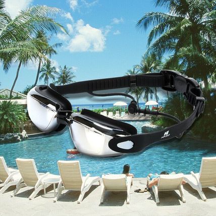 Electroplated Swimming Goggles Anti-fog UV Protection Wide Angle + Fitted Earbud