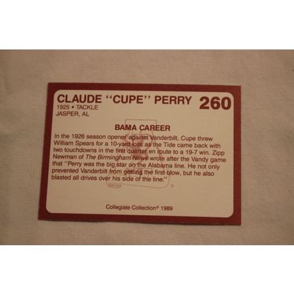 Claude Cupe Perry 1989 Collegiate Collection Alabama's Finest NO. 260