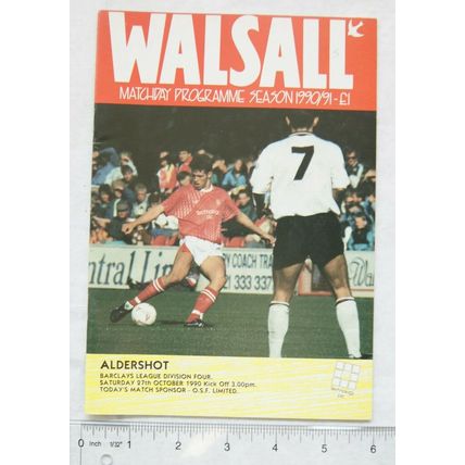 1990 programme Walsall v. Aldershot