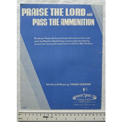 1942 Praise the Lord & Pass the Ammunition, words & music