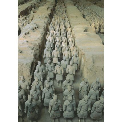 Qin Dynasty Chinese Army Terracotta Statue in Military Formation Postcard