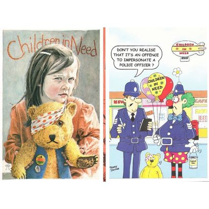 Impersonating A Police Officer 2x Children In Need Advertising Postcard s
