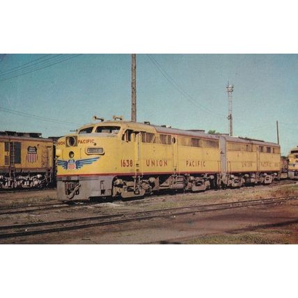 Union Pacific 1638 Train Cheyenne Wyoming Postcard