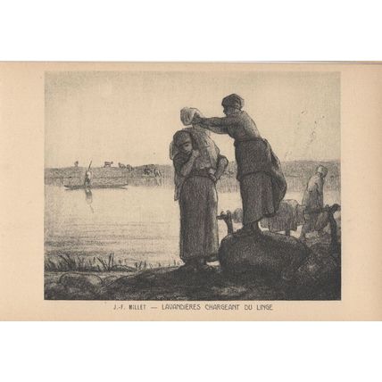 JF Millet Le Parc A Moutons Clair De Lune French Painting Postcard