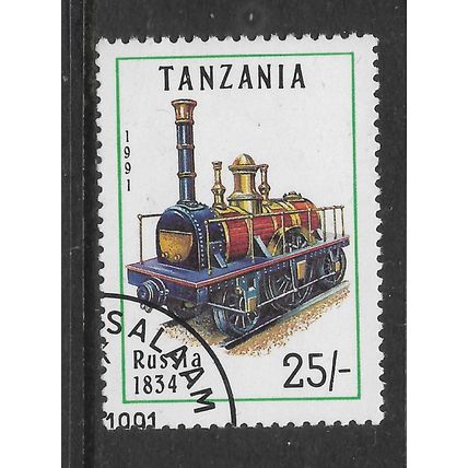 TANZANIA 1991 LOCOMOTIVES 25s 1834 RUSSIAN STEAM LOCO SG1084 FINE USED