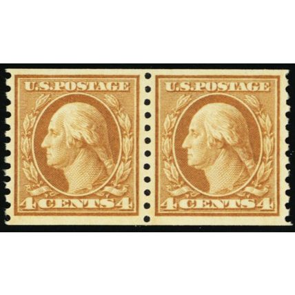 495, Mint VF NH 4¢ Coil Pair Very Well Centered! -*- Stuart Katz