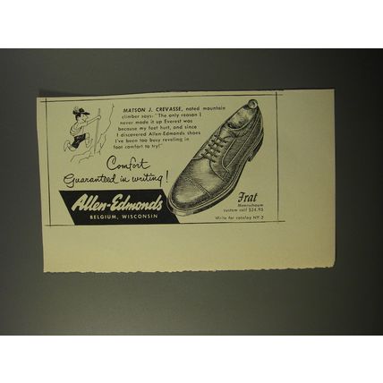 1954 Allen-Edmonds Shoes Advertisement - Matson J. Crevasse
