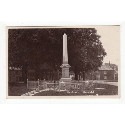 War Memorial at the Green Harrold Postcard 1931 RP Bedfordshire