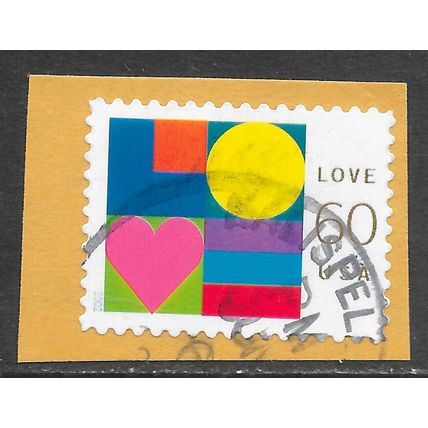 USA 2002 LOVE STAMP 60c USED CDS ARTWORK HEART