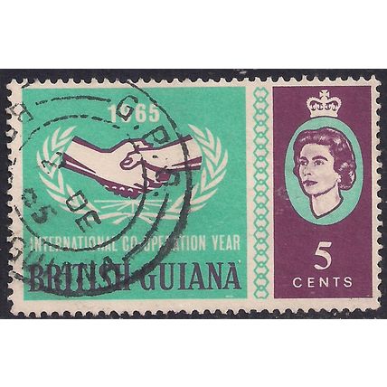 British Guiana 1965 QE2 5cts ITU Centenary SG 370 ( H1489 )
