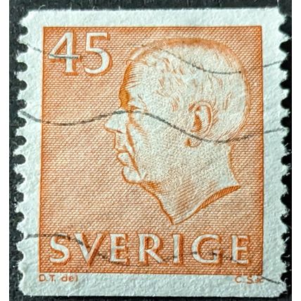 STAMP Sweden SG439a 1964 45ore King Gustaf VI Adolf Used