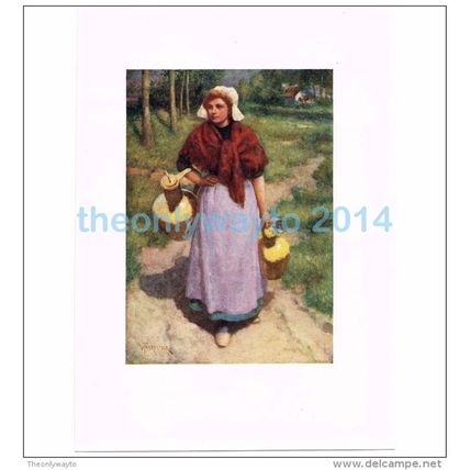 FLEMISH COUNTRY GIRL, BELGIUM, BOOK ILLUSTRATION (PRINT), 1908