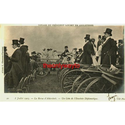 President Loubet At Aldershot Review, 1903, Neurdein Freres Postcard, 1900s
