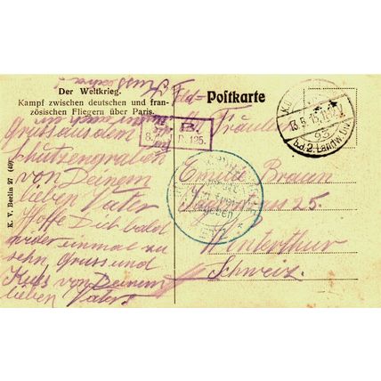 Battle Between German And French Planes Over Paris, K V Postcard, 1915