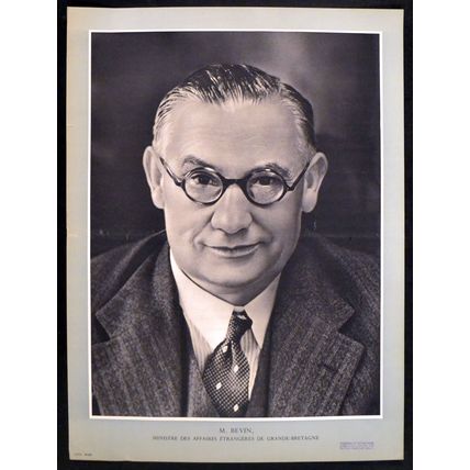 ERNEST BEVIN - SECRETARY OF STATE FOR FOREIGN AFFAIRS 1945 UK POSTER #A