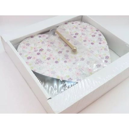 Heart Shaped Floral Pastel Wall Clock MDF 19.5 CM Time Gift Home Decor