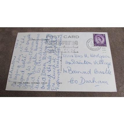 1960s Postcard - The lake, Russell Gardens - Dover, Kent