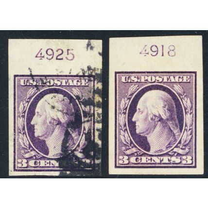 345, Used 3¢ VF-XF Two Stamps Both With PL#'s * Stuart Katz