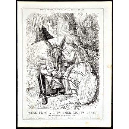 SCENE FROM A MIDSUMMER NIGHT’S DREAM 1856 Titania Bottom PUNCH CARTOON PAGE